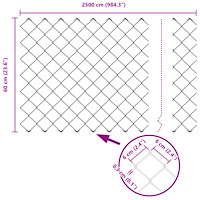 vidaXL Kedjefäste med 22 U-stolpar Grön 0.6x25 m Stål