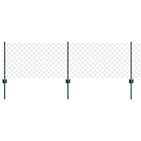 vidaXL Kedjefäste med 22 U-stolpar Grön 0.6x25 m Stål