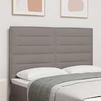 vidaXL LED Huvudgavel Linjer Design Taupe 80 cm Tyg