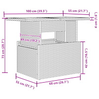 vidaXL 7-delat trädgårdssoffset med dynor beige poly rattan
