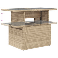 vidaXL 7-delat trädgårdssoffset med dynor beige poly rattan