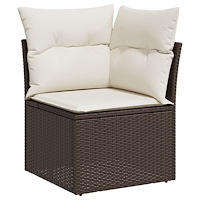 vidaXL 9-delat Trädgårdssoffset med Kuddar Brun Poly Rattan