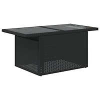 vidaXL 7-delat trädgårdsoffaset med kuddar Svart Poly Rattan