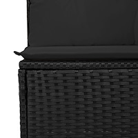 vidaXL 7-delat trädgårdsoffaset med kuddar Svart Poly Rattan