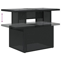 vidaXL 7-delat trädgårdsoffaset med kuddar Svart Poly Rattan
