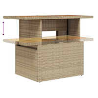 vidaXL 8-delat trädgårdmatsalsset med kuddar Beige Poly Rottning Akacia