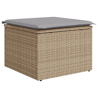 vidaXL 8-delat trädgårdmatsalsset med kuddar Beige Poly Rottning Akacia