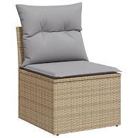 vidaXL 8-delat trädgårdmatsalsset med kuddar Beige Poly Rottning Akacia