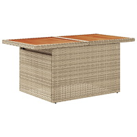 vidaXL 8-delat trädgårdmatsalsset med kuddar Beige Poly Rottning Akacia