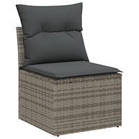 vidaXL 6-delat trädgårdsoffset med kuddar Grå poly rattan