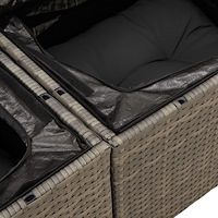 vidaXL 6-delat trädgårdsoffset med kuddar Grå poly rattan