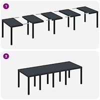 vidaXL 11-delars Trädgårdsmöbelset med Kuddar Antracit Poly Rattan