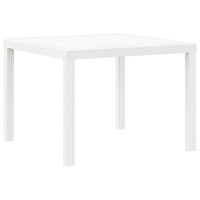 vidaXL 3 Delat Trädgårdsmöbelset med Kuddar Vitt Poly Rattan