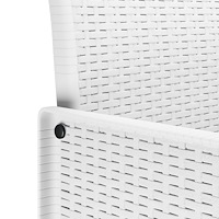 vidaXL 3 Delat Trädgårdsmöbelset med Kuddar Vitt Poly Rattan