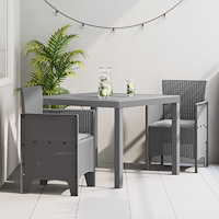 vidaXL Ljusgrått trädgårdsmöblemang med kuddar av poly rattan