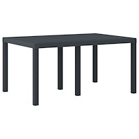 vidaXL 5 Delars Trädgårdsmöbel Set med Kuddar Anthracite Poly Rattan