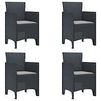 vidaXL 5 Delars Trädgårdsmöbel Set med Kuddar Anthracite Poly Rattan