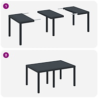 vidaXL 5 Delars Trädgårdsmöbel Set med Kuddar Anthracite Poly Rattan