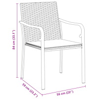 vidaXL 3-delat Ute-Matsats med Kuddar - Brun Konstrotting