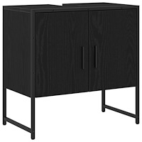 vidaXL Tvättställ för badrum svart ek 60x33x60 cm konstruerat trä
