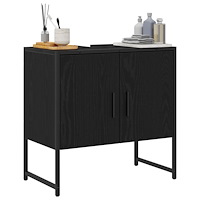 vidaXL Tvättställ för badrum svart ek 60x33x60 cm konstruerat trä