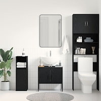 vidaXL Tvättställ för badrum svart ek 60x33x60 cm konstruerat trä