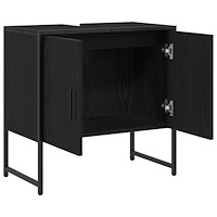 vidaXL Tvättställ för badrum svart ek 60x33x60 cm konstruerat trä
