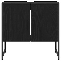 vidaXL Tvättställ för badrum svart ek 60x33x60 cm konstruerat trä