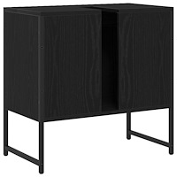 vidaXL Tvättställ för badrum svart ek 60x33x60 cm konstruerat trä