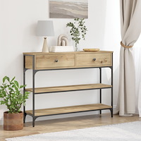 vidaXL Konsolbord artisan ek 100x25x75 cm konstruerat trä och stål