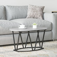 vidaXL Grå Sonoma Kaffe Bord - 80x40x40.5 cm, Gjort av Konstruerat Trä och Metall