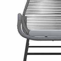 vidaXL Matgrupp för trädgården med dynor 9 delar grå polyrotting glas