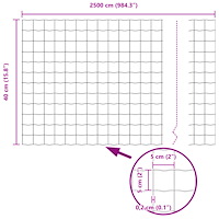 vidaXL Euro Stängsel med 11 U-pinnar Grön 0,4x25 m Stål