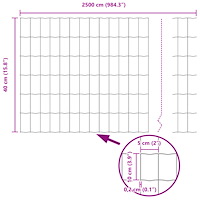 vidaXL Euro Staket med 11 U-stolpar Grön 0,4x25 m Stål