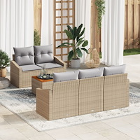 vidaXL Trädgårdsoffset 6 pcs Beige, ljusgrå