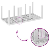 vidaXL 7 Delar Trädgårds Matgrupp Vit Poly Rattan