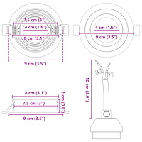 vidaXL Inbyggda Spotlights 6 st Rund GU10 Svart Ø91 mm