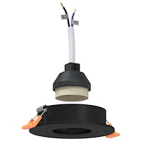vidaXL Inbyggda Spotlights 6 st Rund GU10 Svart Ø91 mm