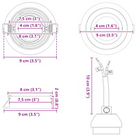 vidaXL inbyggda spotlights 6 st rund GU10 silver Ø91 mm