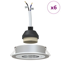 vidaXL inbyggda spotlights 6 st rund GU10 silver Ø91 mm