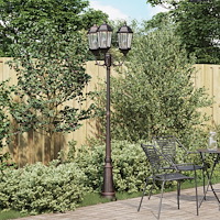 vidaXL Trädgårdslampa Post 3-Lampa E27 Brons 235 cm Aluminium