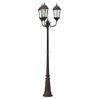 vidaXL Trädgårdslampa Post 3-Lampa E27 Brons 235 cm Aluminium