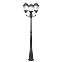 vidaXL Trädgårdslampa Post 3-Lampa E27 Brons 235 cm Aluminium