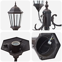 vidaXL Trädgårdslampa Post 3-Lampa E27 Brons 235 cm Aluminium