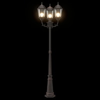 vidaXL Trädgårdslampa Post 3-Lampa E27 Brons 235 cm Aluminium