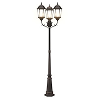 vidaXL Trädgårdslampa Post 3-Lampa E27 Brons 235 cm Aluminium