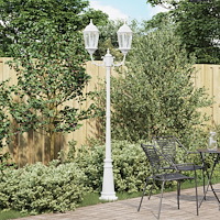 vidaXL Trädgårdslampa med 2 lampor E27 Vit 235 cm Aluminium