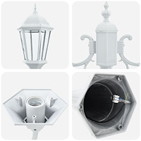 vidaXL Trädgårdslampa med 2 lampor E27 Vit 235 cm Aluminium