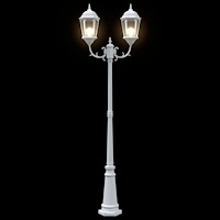 vidaXL Trädgårdslampa med 2 lampor E27 Vit 235 cm Aluminium