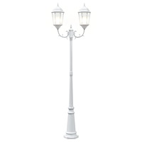 vidaXL Trädgårdslampa med 2 lampor E27 Vit 235 cm Aluminium